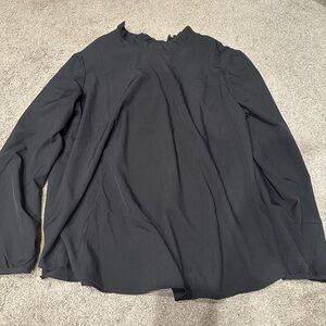 Black Ruffled Collar Blouse